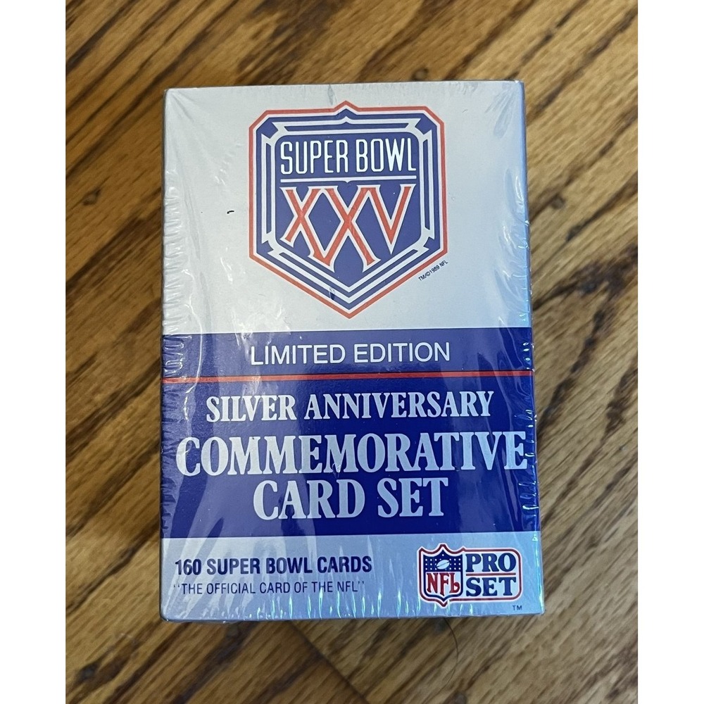 Super Bowl XXV Silver Anniversary Commemorative‎ Card Set 160 NFL Cards Sealed